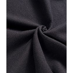 Pine Kids Cotton Knit Half Puffed Sleeves Solid Color Top - Black