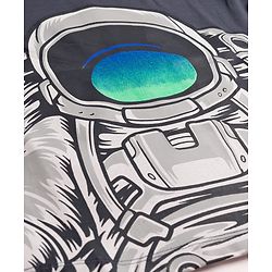 Pine Kids Single Jersey Knit Full Sleeves Night Suit With Space Theme Print - Grey