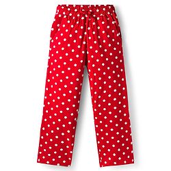 Pine Kids Single Jersey Knit Half Sleeves Night Suit With Polka Dot Print - Navy Blue & Red
