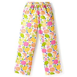 Pine Kids Cotton Knit Half Sleeves Co-ords Night Suit With Tropical Theme Print - Multicolour