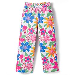 Pine Kids Single Jersey Knit Half Sleeves Co-ords Night Suit with Floral Print - White