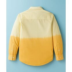Pine Kids Cotton Woven Full Sleeves Mandarin Collar  Ombre Shirt - Yellow