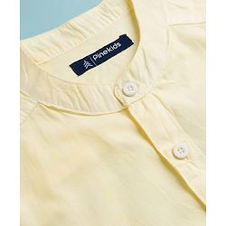 Pine Kids Cotton Woven Full Sleeves Mandarin Collar  Ombre Shirt - Yellow