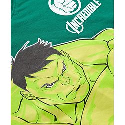 Pine Kids Marvel Terry Knit Drop Shoulder Full Sleeves Sweatshirt With Avengers Hulk Graphics & Cut Sew Detailing - Green