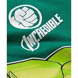 Pine Kids Marvel Terry Knit Drop Shoulder Full Sleeves Sweatshirt With Avengers Hulk Graphics & Cut Sew Detailing - Green