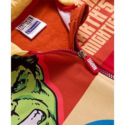 Pine Kids Marvel Fleece Knit Full Sleeves Hooded Sweatjacket With Avengers Graphics - Rust Orange