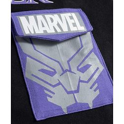 Pine Kids Marvel Terry Knit Full Sleeves Sweatshirt with Front & Back Black Panther Graphic - Black