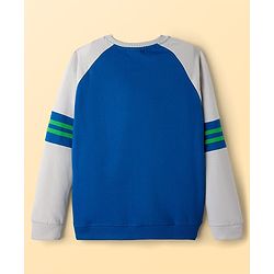 Pine Kids Disney Terry Knit Full Raglan Sleeves Sweatshirt with Cars Graphics - Blue & Grey