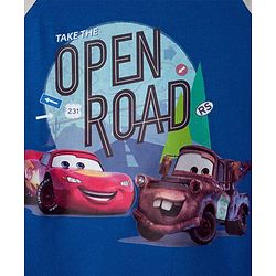 Pine Kids Disney Terry Knit Full Raglan Sleeves Sweatshirt with Cars Graphics - Blue & Grey