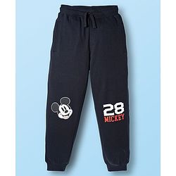 Pine Kids Disney Terry Knit Full Sleeves Hooded Sweatjacket T-Shirt and Joggers with Mickey Mouse Graphics - Red & Black