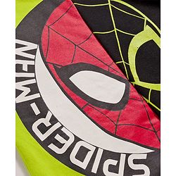 Pine Kids Marvel Terry Knit Drop Shoulder Full Sleeves Cut & Sew Sweatshirt With Spider-Man Graphics - Green & Black