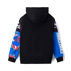 Pine Kids Marvel Terry Knit Full Sleeves Hooded Sweatjacket with Avengers Graphics & Badge Detailing - Blue