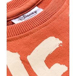 Pine Kids Disney Terry Knit Full Sleeves Drop Shoulder Full Sleeves Oversized Pullover Sweatshirt with Lion King Graphics - Brown