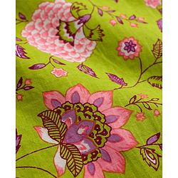 Pine Kids Cotton Woven Full Sleeves Kurta Pajama Set with Floral Print - Limegreen