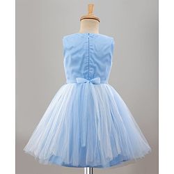 Pine Kids Woven Sleeveless Party Dress With Butterfly Applique & Sequin Detailing - Blue