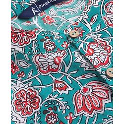 Pine Kids Cotton Woven Full Sleeves Kurta Pajama Set with Floral Print - Light Blue