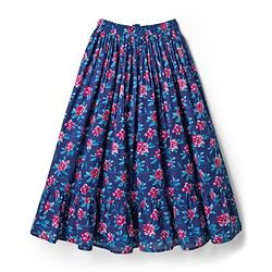 Pine Kids Woven Half Sleeves Floral Printed Choli Lehenga & Dupatta Set - Blue