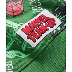Pine Kids Marvel Terry Knit Drop Shoulder Full Sleeves Sweatshirt With Avengers Print - Green