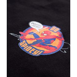 Pine Kids Marvel Terry Knit Full Sleeves Sweatshirt With Front and Back Spider-Man Graphics - Black
