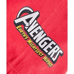 Pine Kids Marvel Terry Knit Oversized Drop Shoulder Half Sleeves Cut & Sew Polo T-Shirt with Avengers Graphic - White & Red