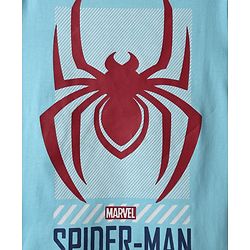 Pine Kids Marvel Single Jersey Knit Full Sleeves T-Shirt with Spider-Man Graphic - Light Blue