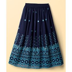 Pine Kids Woven Half Sleeves Choli Lehenga & Dupatta Set With Sequin Detailing - Blue