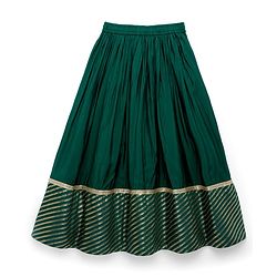 Pine Kids Woven Three Fourth Sleeves Choli Lehenga & Dupatta Set with Floral Print - Mint Green