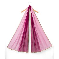 Pine Kids Woven Half Sleeves Choli Lehenga Set with Dupatta & Foil Print - Pink