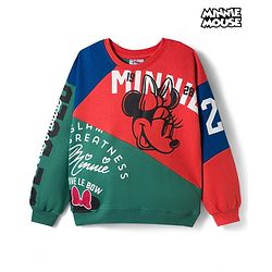 Pine Kids Disney Terry Knit Drop Shoulder Full Sleeves Cut & Sew Sweatshirt with Minnie & Friends Graphic - Multicolor