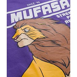 Pine Kids Disney Terry Knit Drop Shoulder Full Sleeves Sweatshirt With Mufasa Graphics - Purple