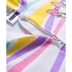 Pine Kids Disney Terry Knit Full Sleeves Hooded Sweatjacket With Front and Back Minnie & Daisy Graphics - White