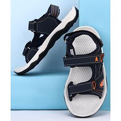 Pine Kids Solid Sandals With Velcro Closure - Navy Blue
