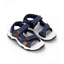 Pine Kids Solid Sandals With Velcro Closure - Navy Blue