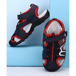 Pine Kids Solid Sandals With Velcro Closure - Navy Blue