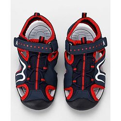 Pine Kids Solid Sandals With Velcro Closure - Navy Blue