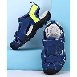 Pine Kids Solid Sandals With Velcro Closure - Blue