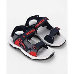 Pine Kids Velcro Closure Sandals - Red & Black