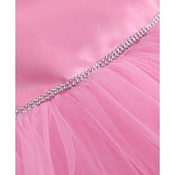 Pine Kids Woven Cap Sleeves Solid Layered Party Dress - Pink