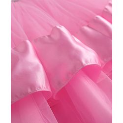 Pine Kids Woven Cap Sleeves Solid Layered Party Dress - Pink