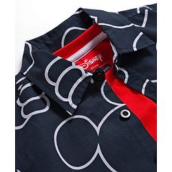 Pine Kids Disney Single Jersey Knit Full Sleeves Shirts and Sleeveless T-Shirt with Mickey Mouse Graphics - Navy Blue & Red