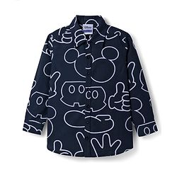 Pine Kids Disney Single Jersey Knit Full Sleeves Shirts and Sleeveless T-Shirt with Mickey Mouse Graphics - Navy Blue & Red