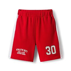 Pine Active Knit Half Sleeves Athleisure T-Shirt & Shorts Set Text & Number Print - White & Red
