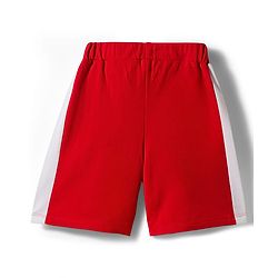Pine Active Knit Half Sleeves Athleisure T-Shirt & Shorts Set Text & Number Print - White & Red
