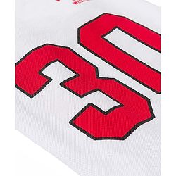 Pine Active Knit Half Sleeves Athleisure T-Shirt & Shorts Set Text & Number Print - White & Red
