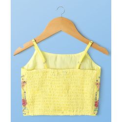 Pine Kids Woven Three Fourth Sleeves Indo Western Set with Jacket Embroidery & Sequin Detailing - Yellow