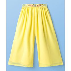Pine Kids Woven Three Fourth Sleeves Indo Western Set with Jacket Embroidery & Sequin Detailing - Yellow