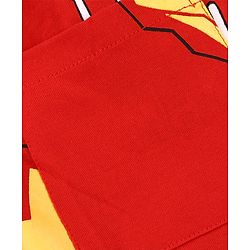 Pine Kids Marvel Single Jersey Knit Full Sleeves Night Suit With Iron Man Graphics - Red