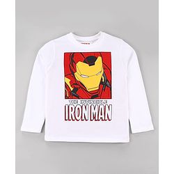 Pine Kids Marvel Single Jersey Knit Full Sleeves Night Suit With Iron Man Graphics - Red
