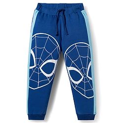 Pine Kids Marvel Single Jersey Knit Full Sleeves T-Shirt & Joggers Set with Spider Man Graphic - Blue