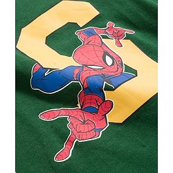Pine Kids Marvel Single Jersey Knit Full Sleeves Night Suit With Spiderman Print - Green